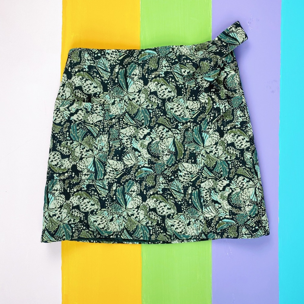 Zara Butterfly Metallic Mini Skirt